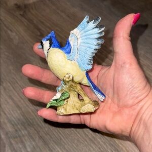 Vintage Lefton  Hand- Painted Blue Jay  Bird Figurine